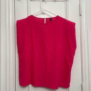 Hot pink top with shoulder pads